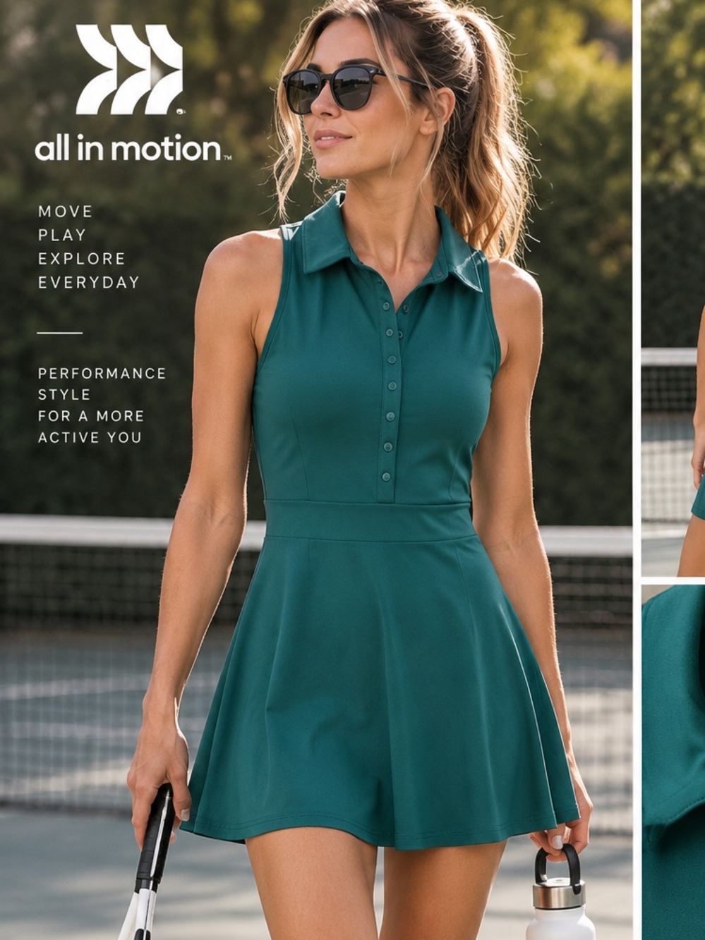 All in Motion Green Polo Tennis Golf Active Dress Built In Shorts XS